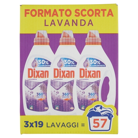 DIXAN Liquido Lavanda 360° Tripack 57 Lav. (3x19)